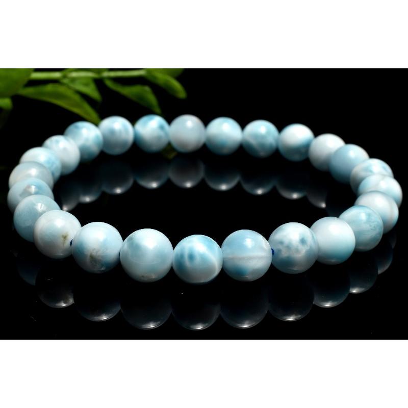 超極上 天然　ラリマー　ドミニカ　ブレスレット　カリブ海　ブルーペクトライト 1点物】ドミニカブルー◇カリブの海の宝石 ラリマー 7.5mm