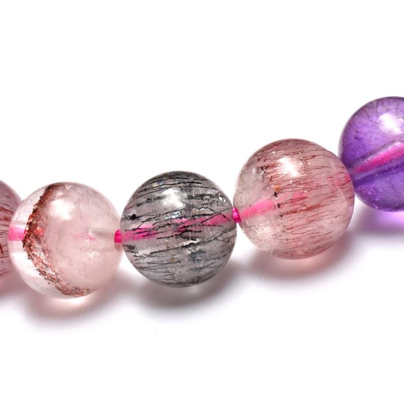 1点物】マルチカラー◇上質 スーパーセブン 8mm ブレスレット _MC3498