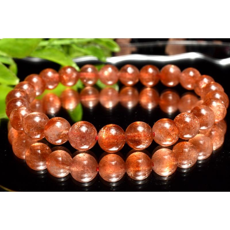 1点物】AAインド産◇太陽の石 マイカサンストーン 7mm ブレスレット