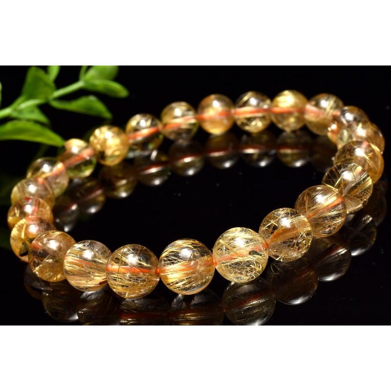 1点物】AAA☆黄金の輝き ヘマタイトインタイチンルチルクォーツ 8.5mm