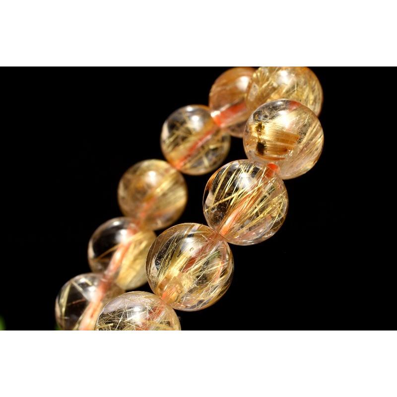 1点物】AAA☆黄金の輝き ヘマタイトインタイチンルチルクォーツ 8.5mm