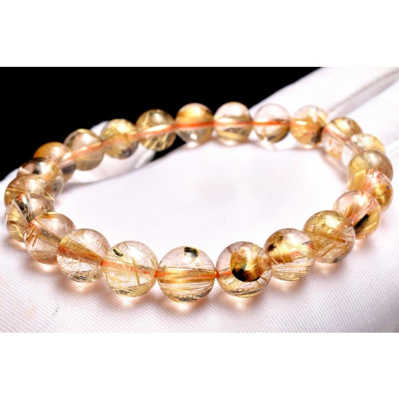 1点物】AAA☆黄金の輝き ヘマタイトインタイチンルチルクォーツ 8.5mm