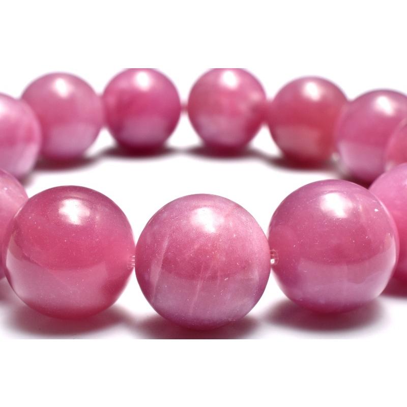 1点物】希少◇まろやか質感 ピンクマイカ 14mm ブレスレット _MC4416