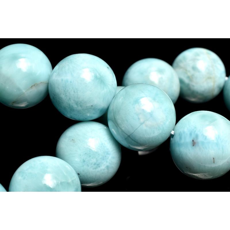 1点物】瑞々しい艶感 ラリマー 13.5mm ブレスレット _MC4542 