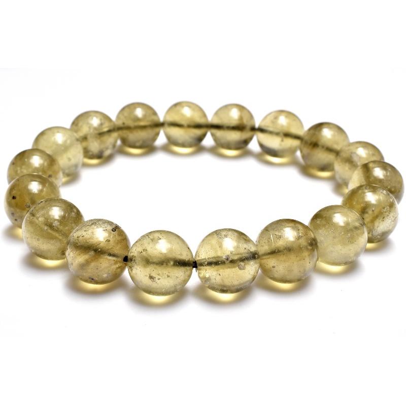 リビアングラスブレスレット 1点物】希少高品質◇ブラックファントム入り リビアングラス 11.5mm