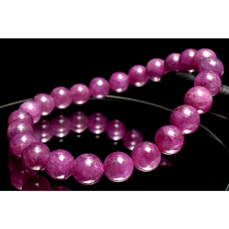 1点物】南アフリカ産◇高品質 ルビー 8mm ブレスレット _MC4634