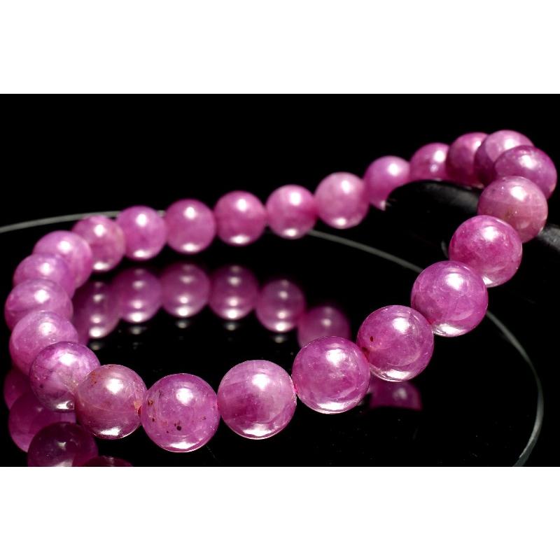 1点物】南アフリカ産◇高品質 ルビー 8mm ブレスレット _MC4636
