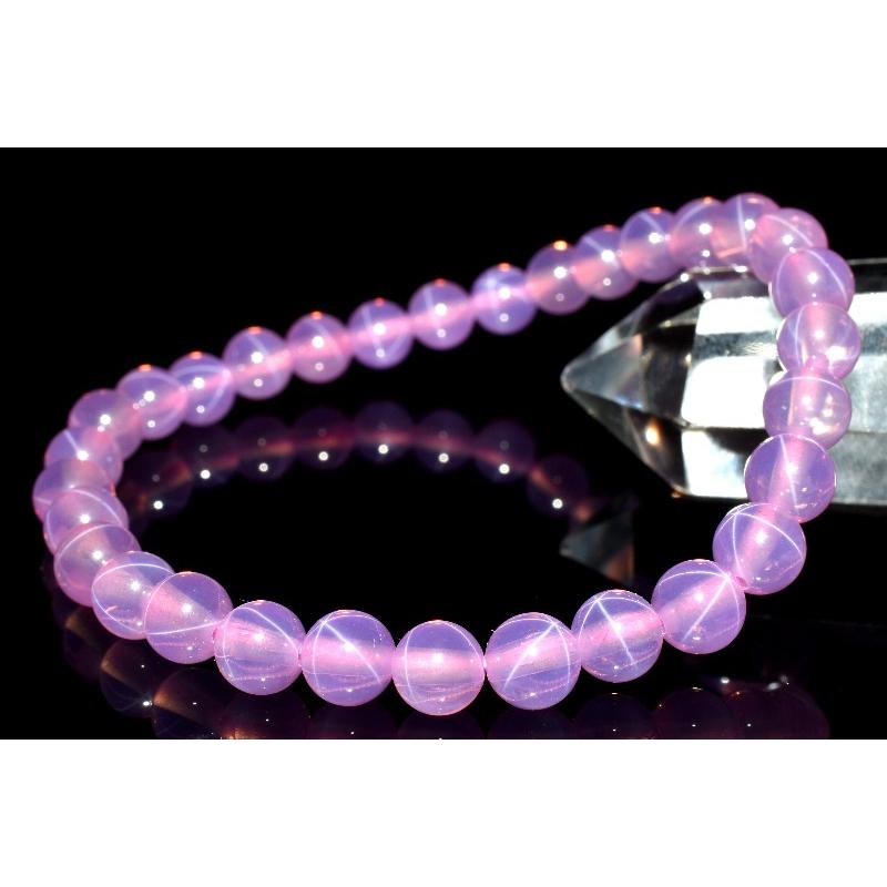 1点物】6条スター スターピンクサファイア(合成コランダム) 6mm