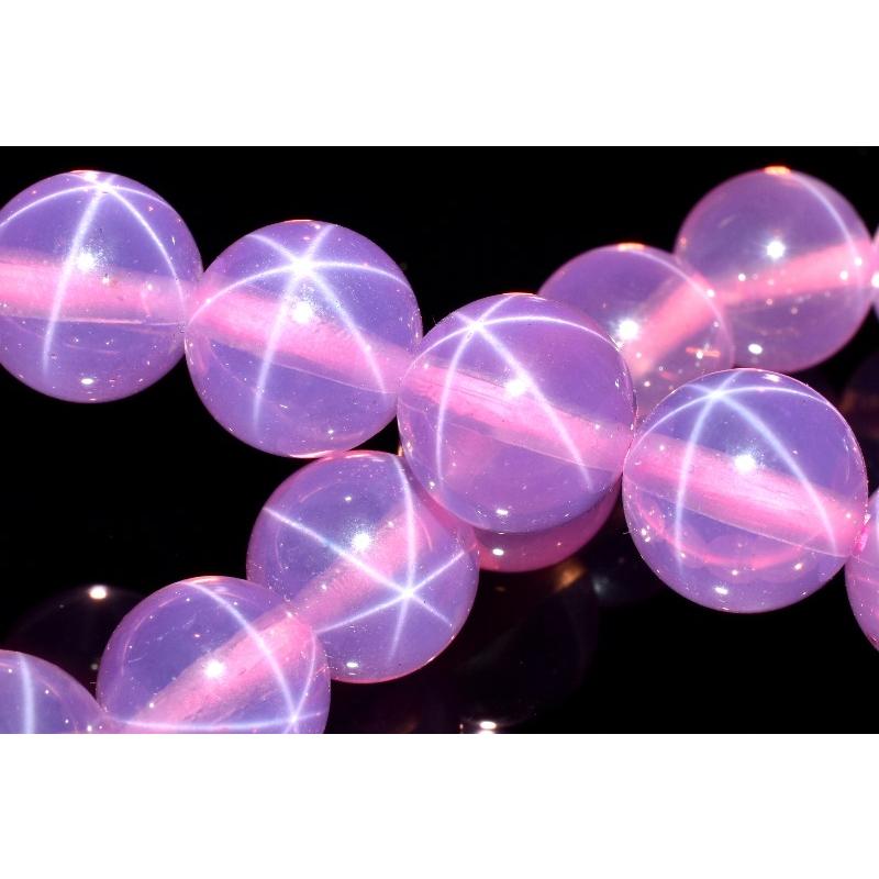 1点物】6条スター スターピンクサファイア(合成コランダム) 9.5-10mm