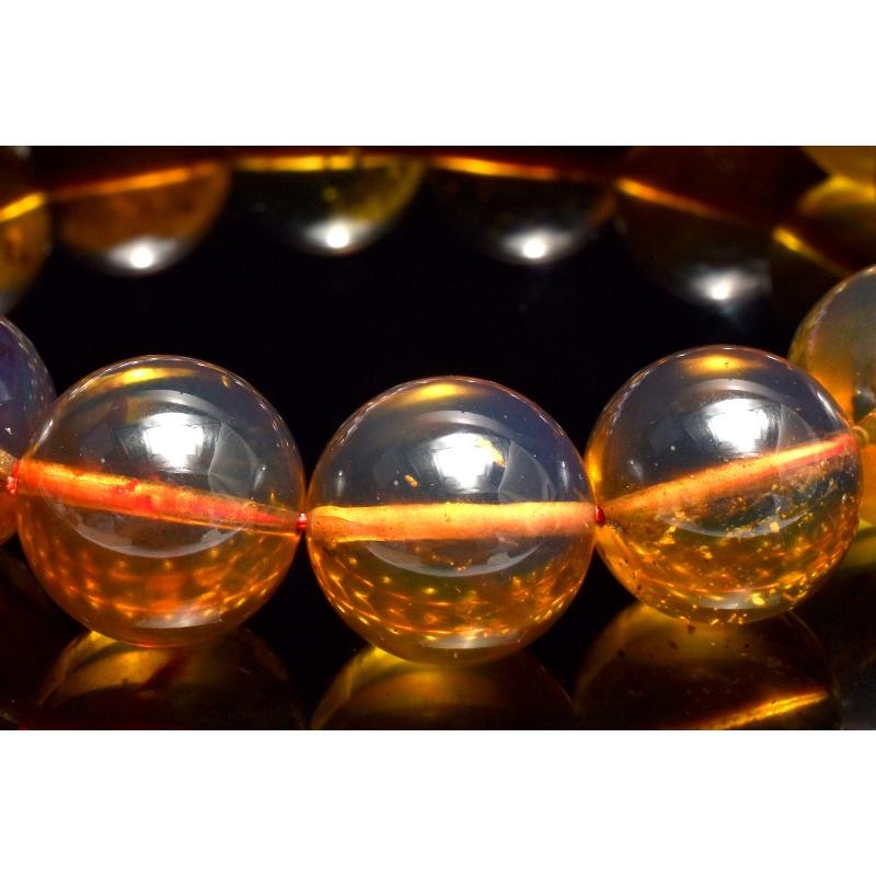 1点物】希少◇ミャンマー産 ブルーアンバー琥珀 13mm ブレスレット