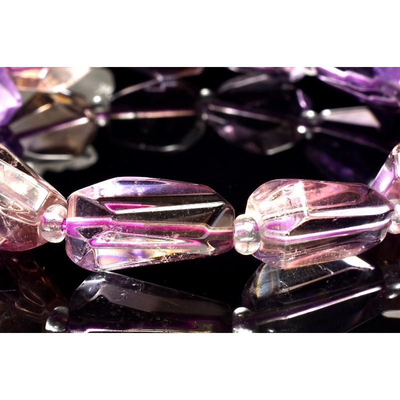 1点物】透明◇バイカラー アメトリン 15-19x12-13(丸玉2x4)mm 原石 