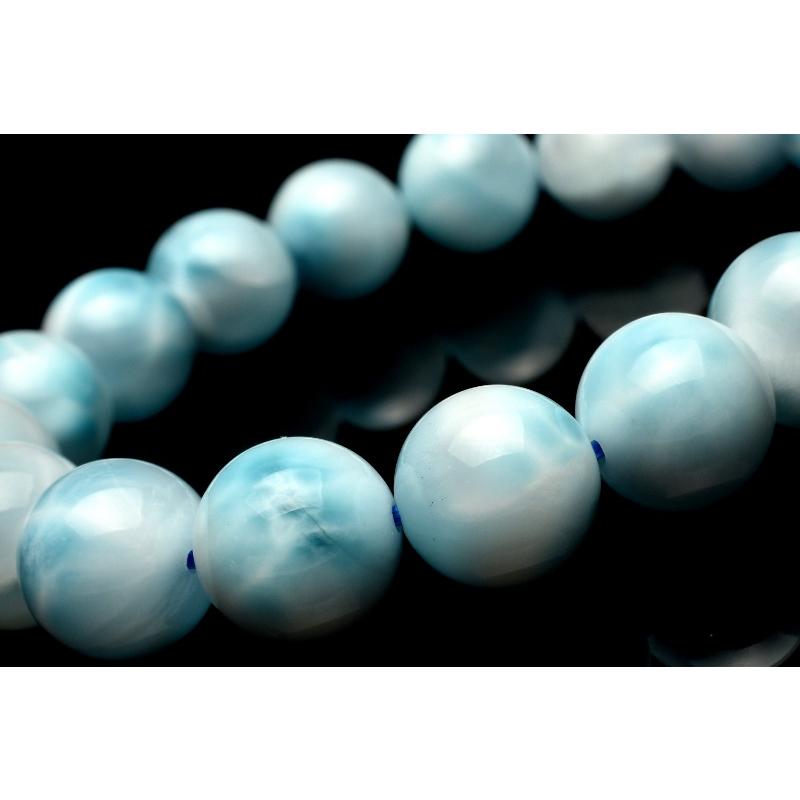 【１点物】AAAドミニカブルー☆亀甲模様 ラリマー　11.5mm　ブレスレット _MC6672_4