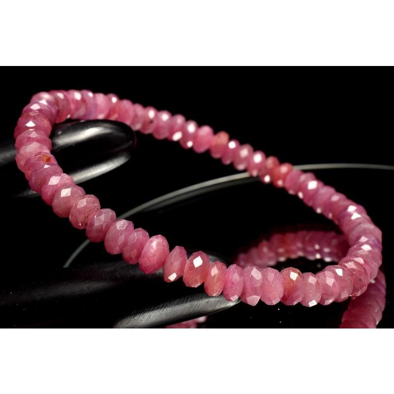 1点物】AA☆高発色 ルビー 5.5x3mm ボタンカット ブレスレット 