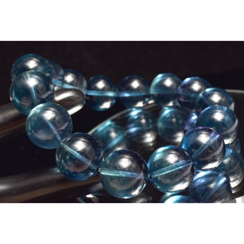 1点物】AA☆ブルー フローライト 14.5mm ブレスレット _MC8759