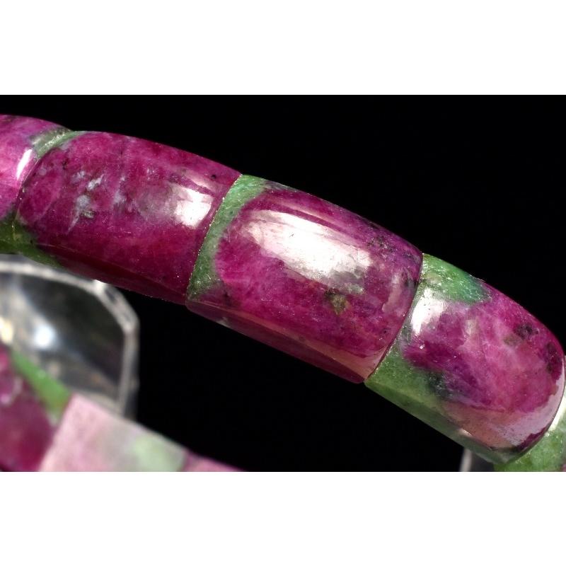 1点物】美コントラスト ルビーインゾイサイト 14x10mm バングル 