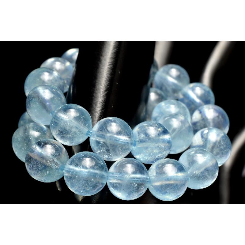 1点物】氷河ブルー アクアマリン 7mm ブレスレット _MC9474