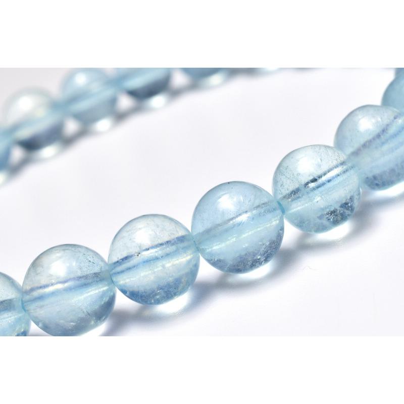 1点物】氷河ブルー アクアマリン 7mm ブレスレット _MC9474
