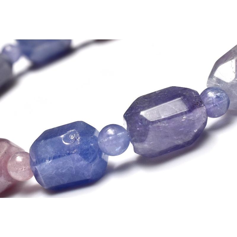 1点物】青紫の色彩美 タンザナイト 10-11x7.5-8(丸玉4)mm 原石