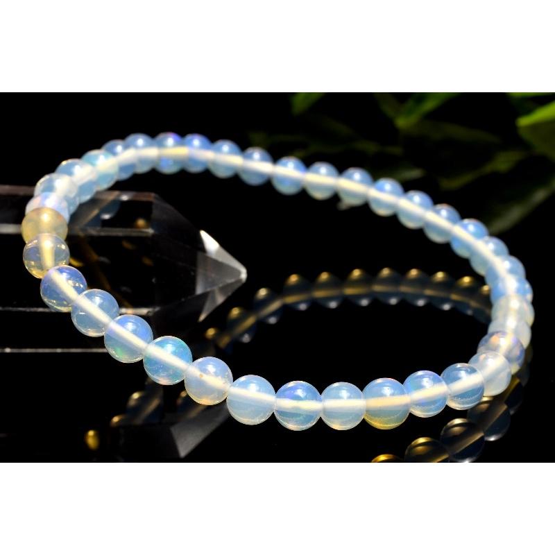 1点物】AAAAA☆虹彩きらめく プレシャスオパール 4.5mm ブレスレット 