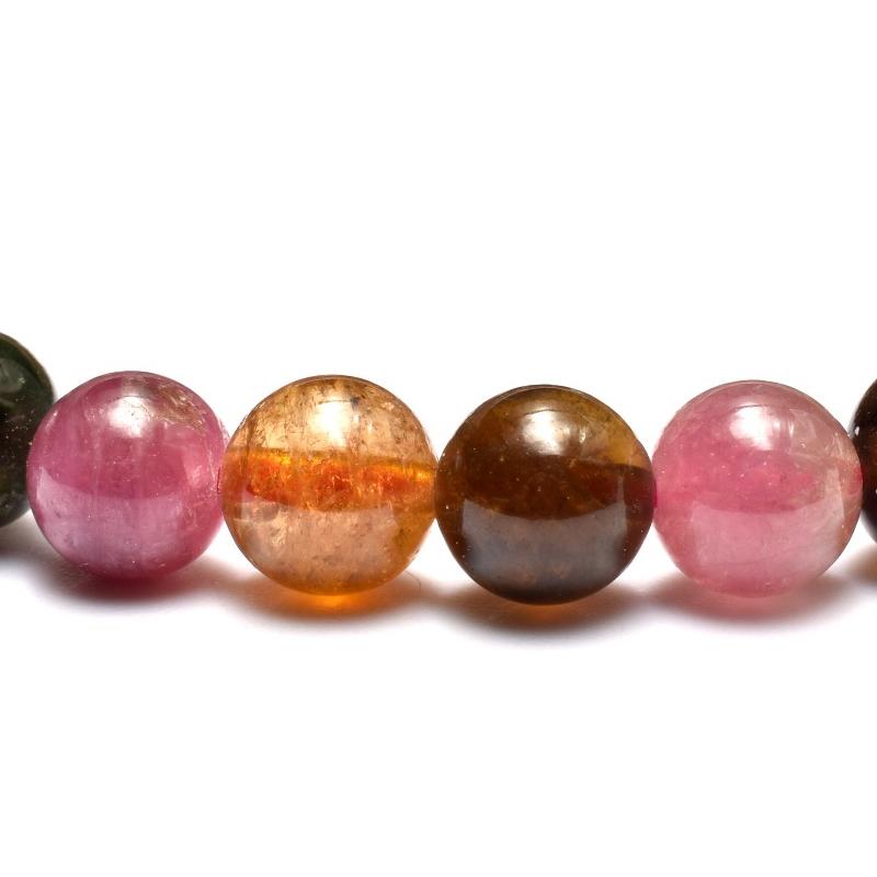 1点物】マルチカラー トルマリン 6mm ブレスレット _MD3234