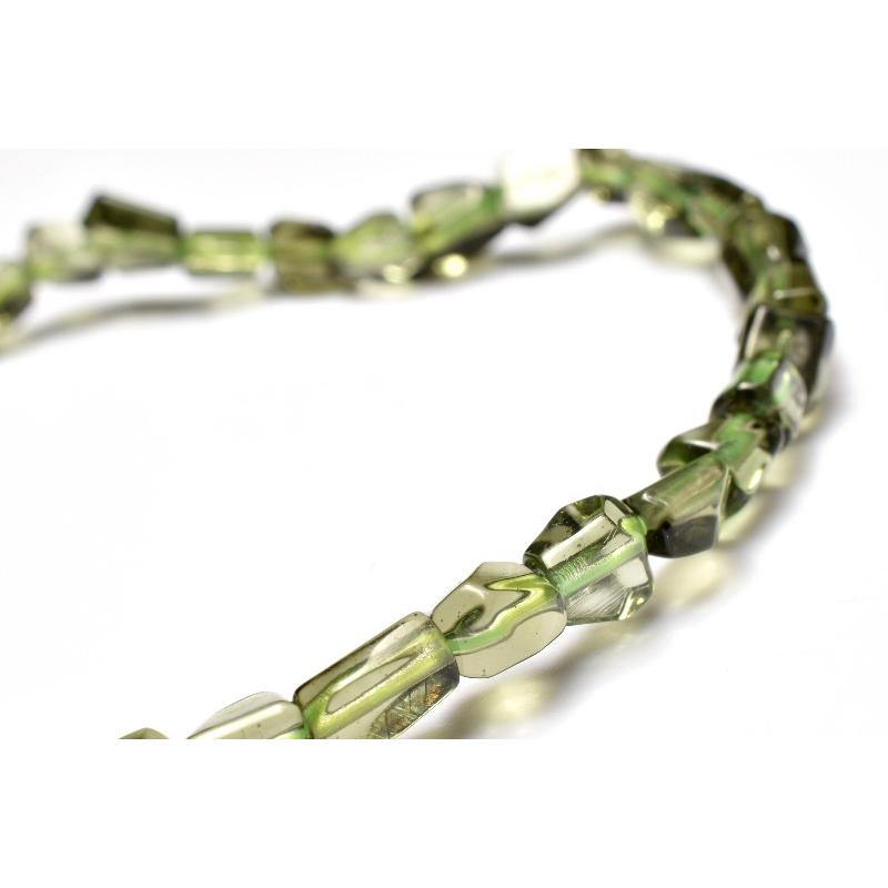 【１点物】極上SA級☆入手困難 モルダバイト　5-6.5x4-4.5mm　原石ラフカット ブレスレット _MD374の画像