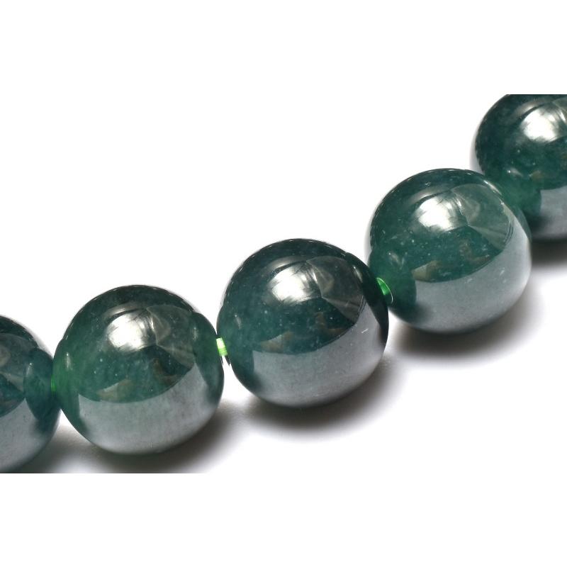 青翡翠 1点物】深青緑の希少翡翠 ブルージェダイト 青翡翠 9.5mm