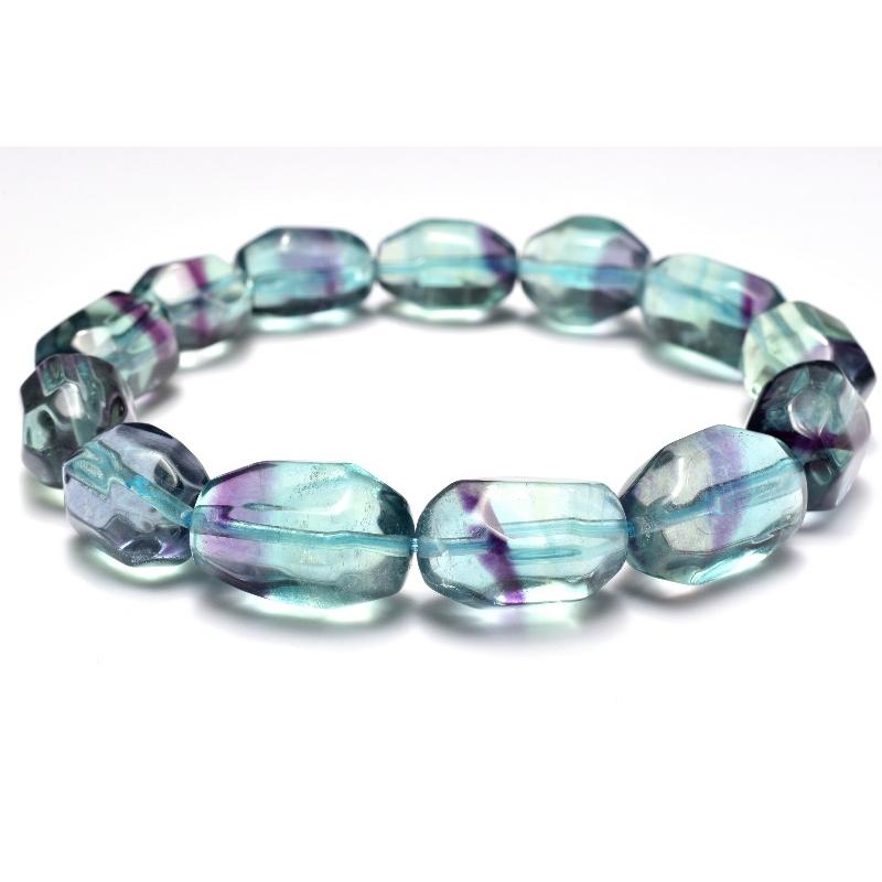 1点物】AA☆青紫の彩り ブルーパープルフローライト 13.5-17x9.5-11mm