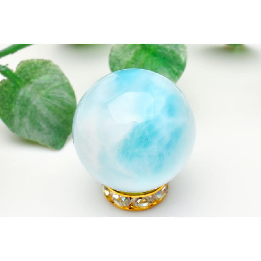 1点物】高品質◇三大ヒーリング ラリマー 18mm 丸玉(台座付き