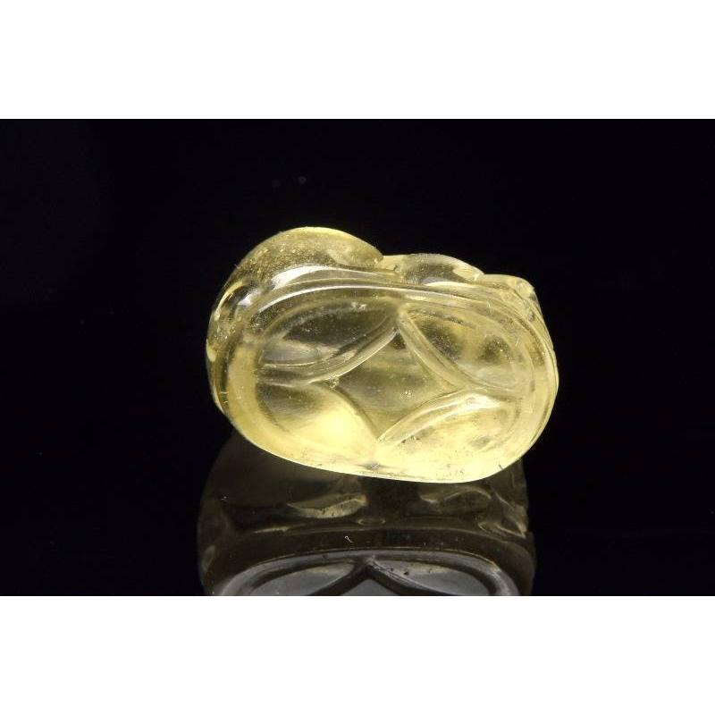 1点物】AAA激レア☆透明レモンカラー リビアングラス 17x11mm 貔貅