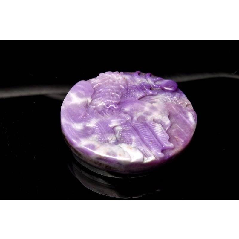 1点物】5A級☆繊細彫刻 スギライト（杉石） 26mm 風景彫刻 ルース  