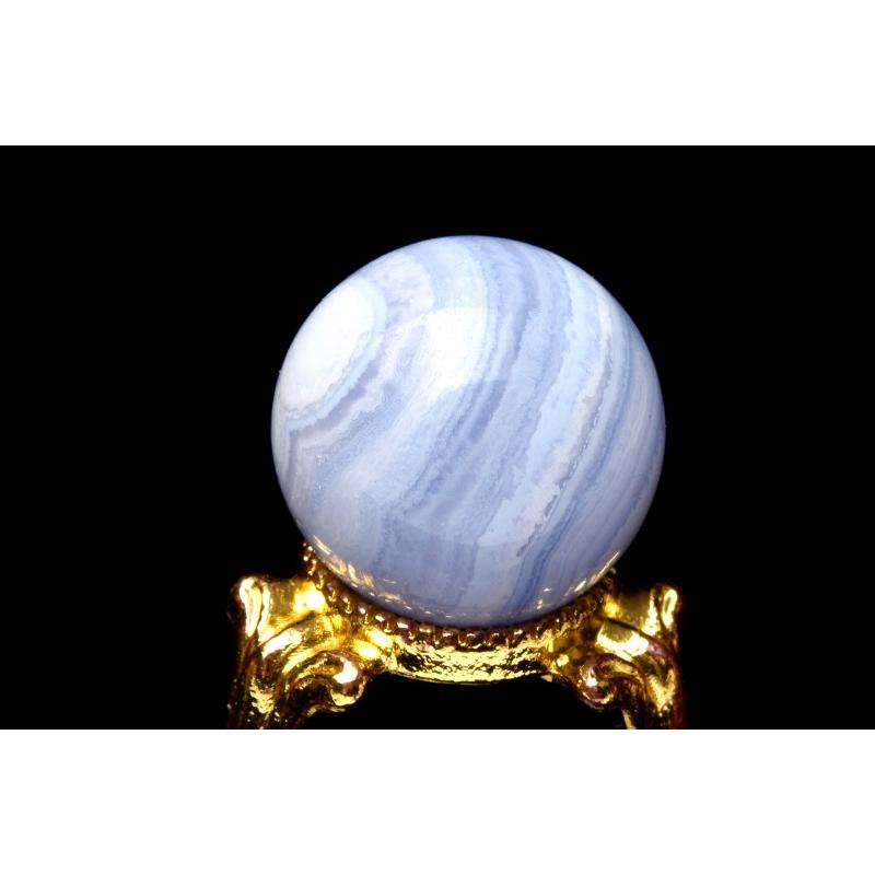 1点物】高品質 ブルーレースアゲート 20mm 丸玉(台座なし) スフィア