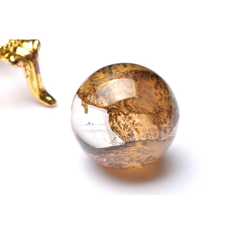 1点物】天然の水彩画 デンドリティッククォーツ 21mm 丸玉(台座なし 