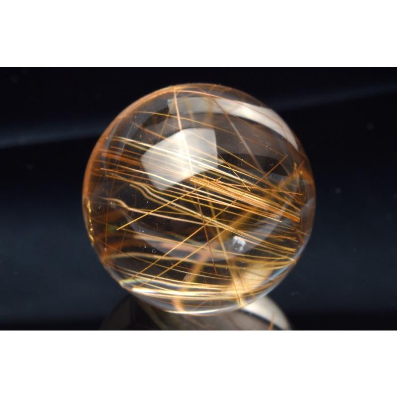 1点物】AAA☆内包美 ブロンズルチルクォーツ 20mm 丸玉(台座なし