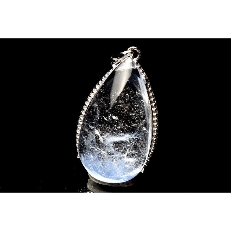 1点物】Silver925☆AAA+透明 デュモルチェライトインクォーツ 23x13mm 