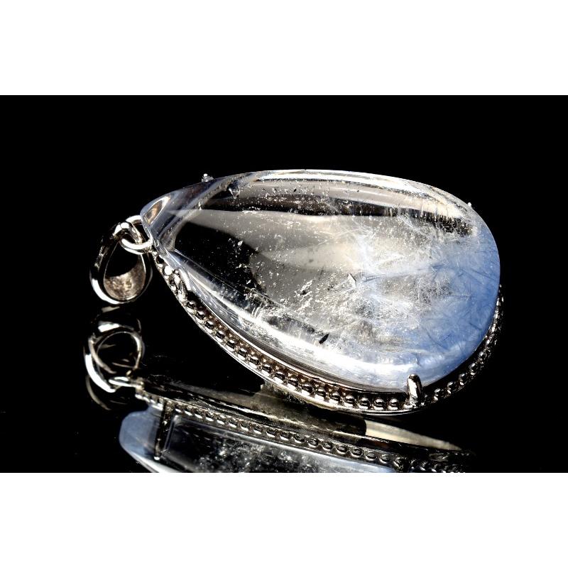 1点物】Silver925☆AAA+透明 デュモルチェライトインクォーツ 23x13mm 