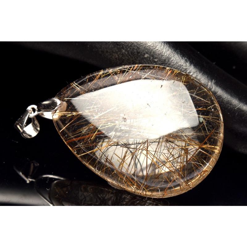 1点物】Silver925◇繊細銀針 シルバールチルクォーツ 35x25mm