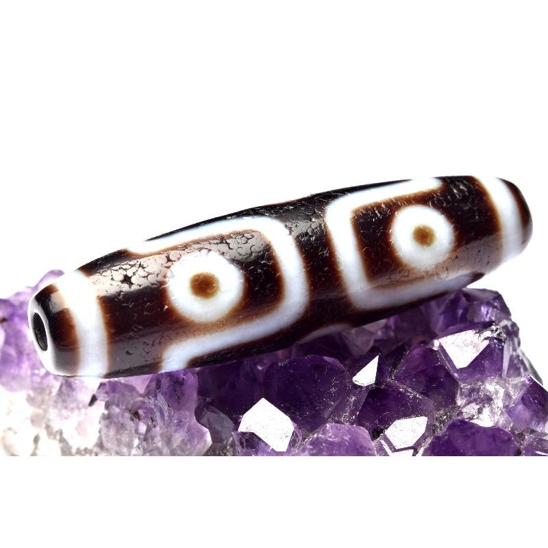 六眼天珠 ストア 1点物！！ 銀線天珠 赤天珠 48x14mm 六眼天珠 ビーズ