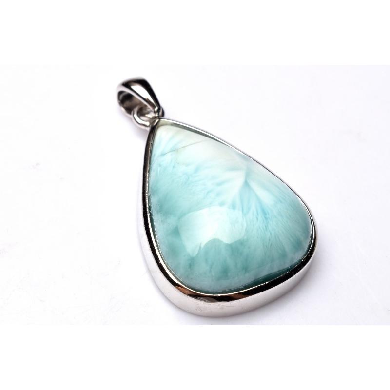 1点物】Silver925◇上品 ラリマー 22x16mm ドロップ ペンダントトップ