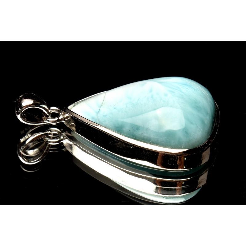 1点物】Silver925◇上品 ラリマー 22x16mm ドロップ ペンダントトップ