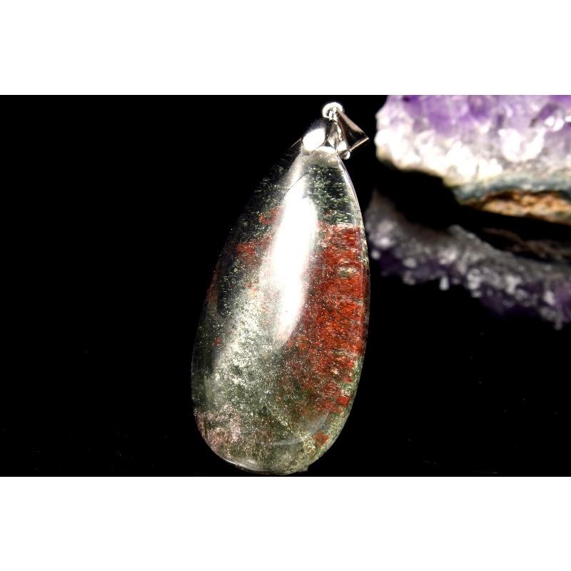 1点物】Silver925◇庭園水晶 グリーンファントムクォーツ 39x19mm 