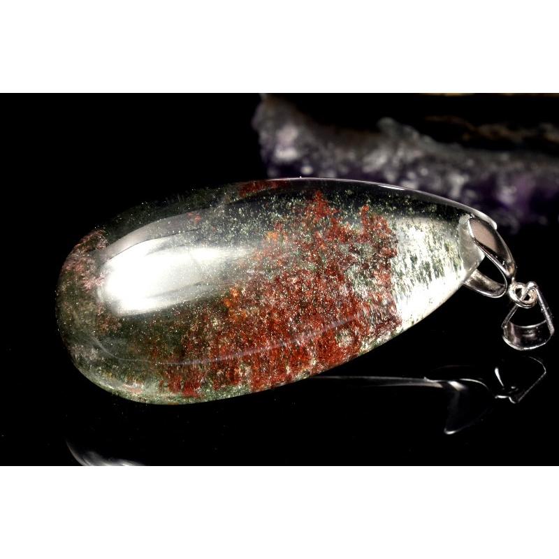 1点物】Silver925◇庭園水晶 グリーンファントムクォーツ 39x19mm 