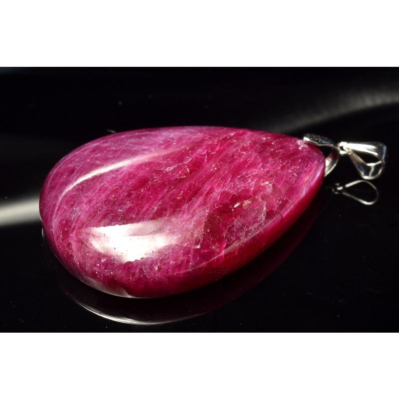 1点物】Silver925◇高品質 ルビーインゾイサイト 40x29mm ドロップ 