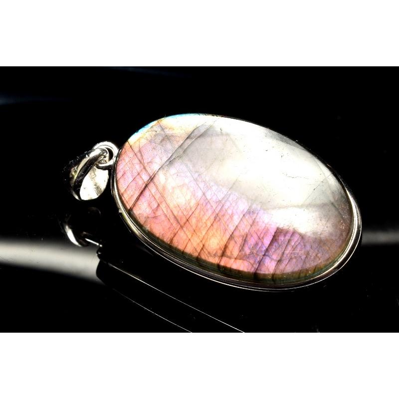 1点物】Silver925◇パープルシラー ラブラドライト 28x17mm オーバル 