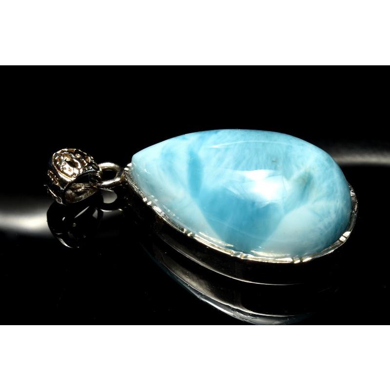 1点物】Silver925◇ ラリマー 24x16mm ドロップ ペンダントトップ