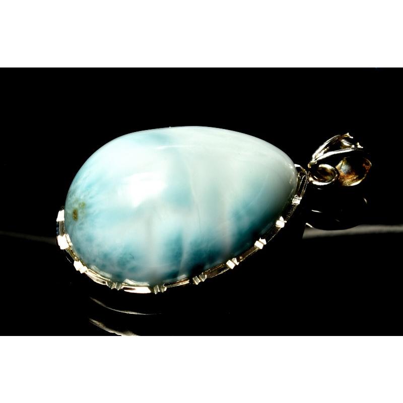 ラリマー 海 点物 Silver925 カリブ海の宝石 ラリマー 27x19mm