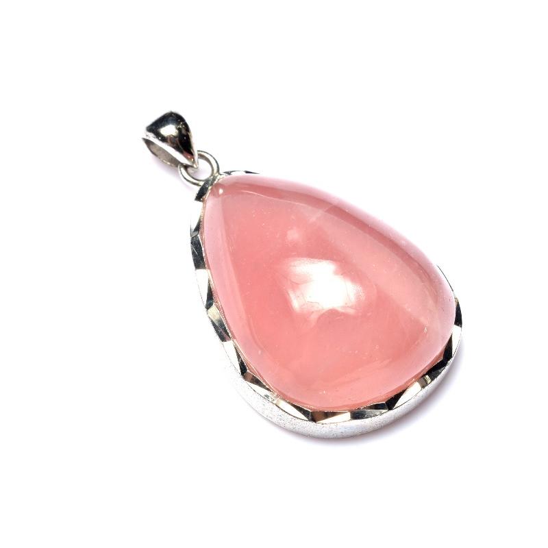1点物】Silver925◇マダガスカル産 ローズクォーツ 27x20mm ドロップ