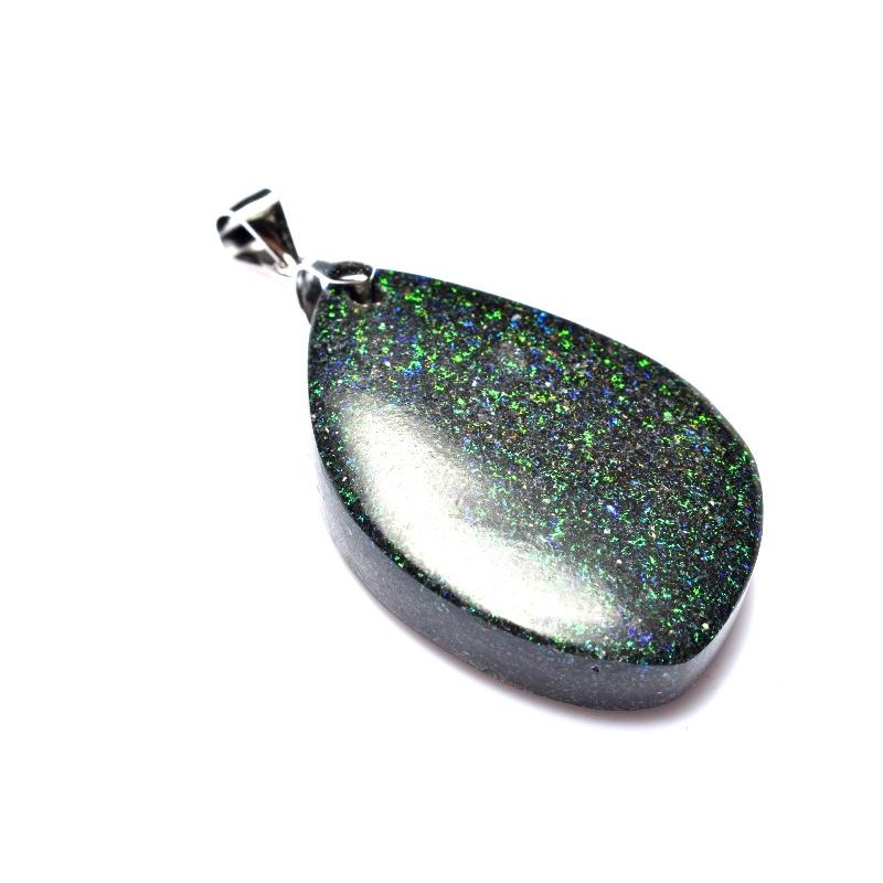 1点物】Silver925◇遊色効果 ブラックマトリックスオパール 32x22mm