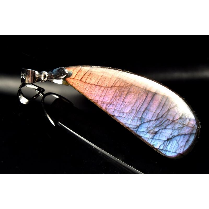 1点物】Silver925◇希少シラー ラブラドライト 35x13mm ドロップ