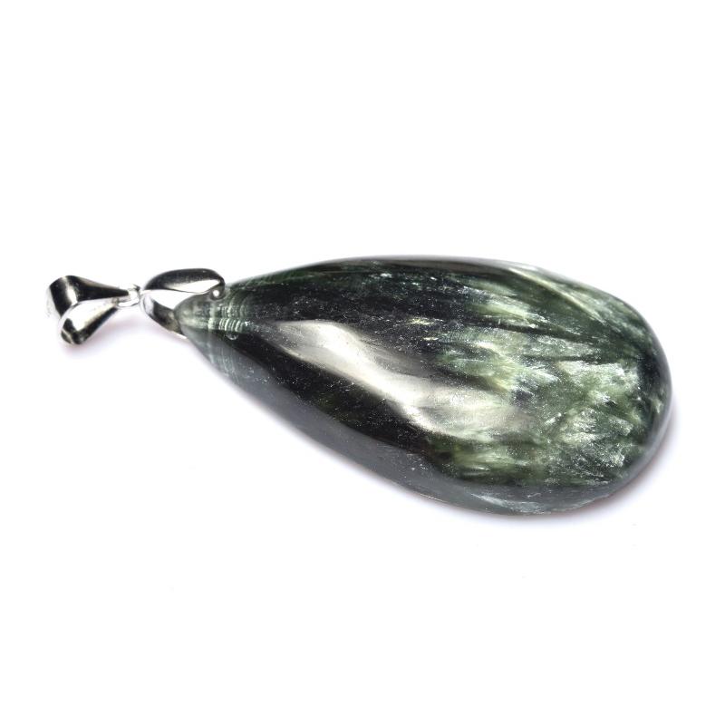 ロシア産　セラフィナイト 1点物】Silver925◇ロシア産 セラフィナイト 37x22mm ドロップ