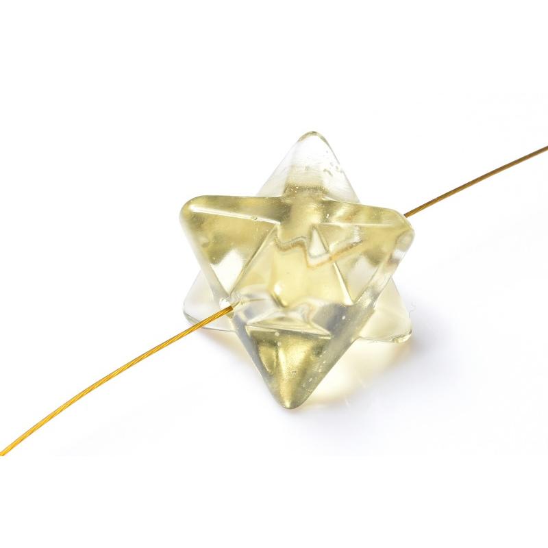 1点物】AAA☆透明レモンカラー リビアングラス 13x13mm マカバスター